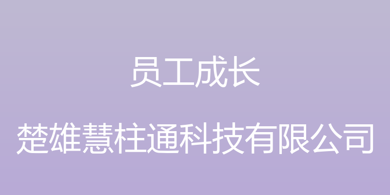 员工成长 - 楚雄慧柱通科技有限公司