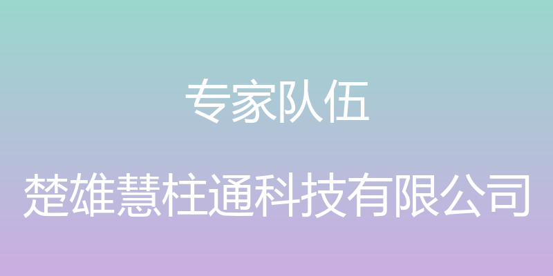 专家队伍 - 楚雄慧柱通科技有限公司